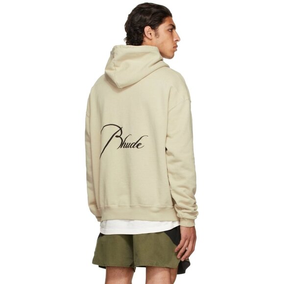 NEW RHUDE SCRIPT TAUPE HOODIE SZ MEDIUM